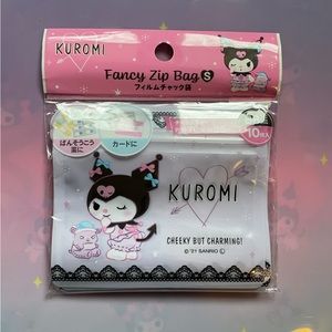 Kuromi Fancy Zip Bags - 10 count - Sanrio Plastic Storage Bags - Cute Kawaii